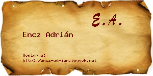 Encz Adrián névjegykártya